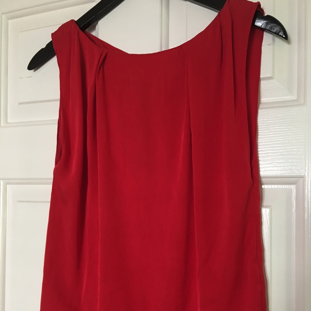 Alice and Olivia red silk top XS
